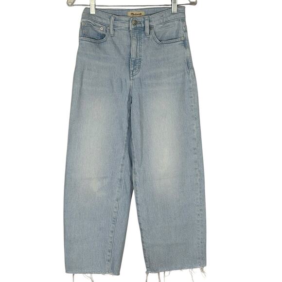 Madewell Womens 25 US 2 The Perfect Vintage Wide-Leg Crop Jean Light Wash - Picture 1 of 7